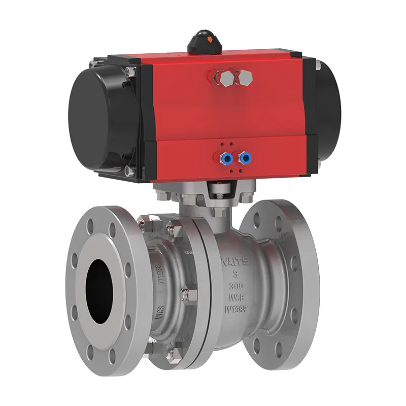 Two Piece Pneumatic Floating Ball Valve With Bracket
